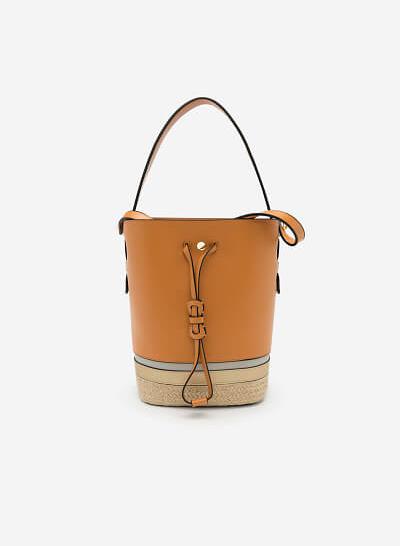 Bucket Bag Viền Cói - TOT 0043 - Màu Nâu
