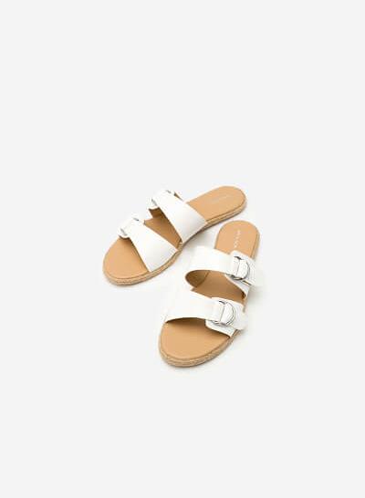 Dép Quai Ngang Phối Khóa - DXP 0129 - Màu Trắng
