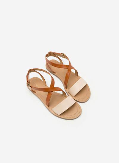 Giày Sandal Quai Đan Chéo - SDK 0283 - Màu Nâu