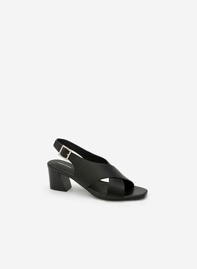 Giày Sandal Cao Quai Đan Chéo - SDN 0615 - Màu Đen