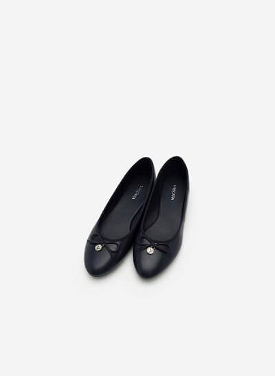 Giày Búp Bê Đính Nơ - GBB 0405 - Màu Xanh Navy