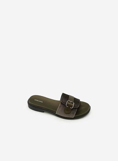 Dép Quai Ngang Phối Belt - DXP 0127 - Màu Xanh Rêu