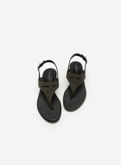 Giày Sandal Quai Kẹp - SDK 0285 - Màu Xanh Rêu