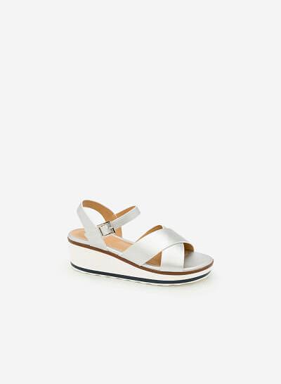 Giày Sandal Đế Xuồng - SDX 0404 - Màu Bạc