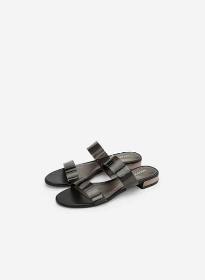 Dép Đế Bệt Quai Trong Suốt - DXP 0134 - Màu Đen