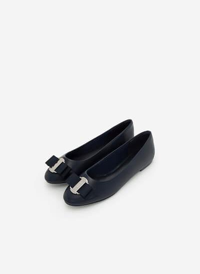 Giày Búp Bê Đính Nơ - GBB 0408 - Màu Xanh Navy