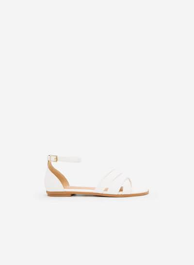 Giày Ankle Strap Bít Gót - SDK 0293 - Màu Trắng