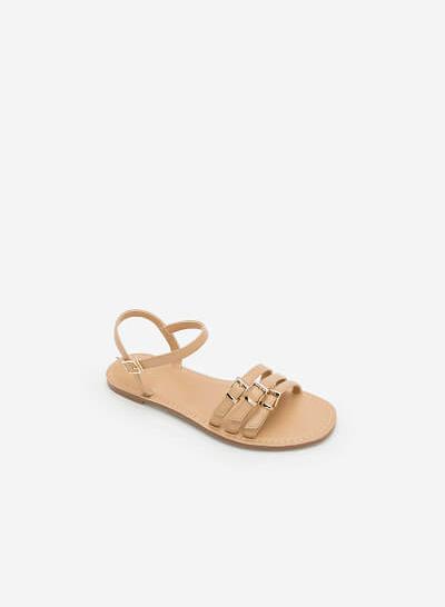 Giày Sandal Phối Khóa Cài - SDK 0294 - Màu Be