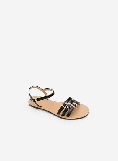 Giày Sandal Phối Khóa Cài - SDK 0294 - Màu Đen