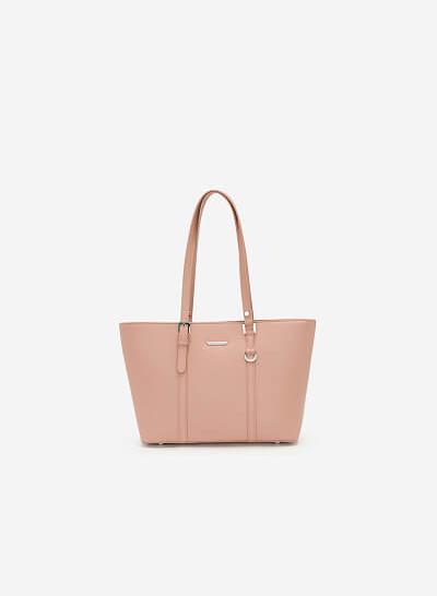 Túi Tote Phối Khóa Cài - TOT 0057 - Màu Hồng