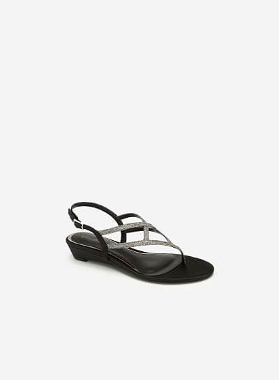 Giày Sandal Satin Quai Kẹp - SDX 0414 - Màu Bạc