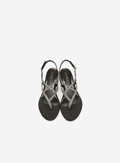 Giày Sandal Satin Quai Kẹp - SDX 0414 - Màu Bạc - VASCARA