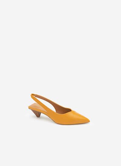 Hài Slingback Đế Gót Vuông - BMN 0398 - Màu Vàng Đậm