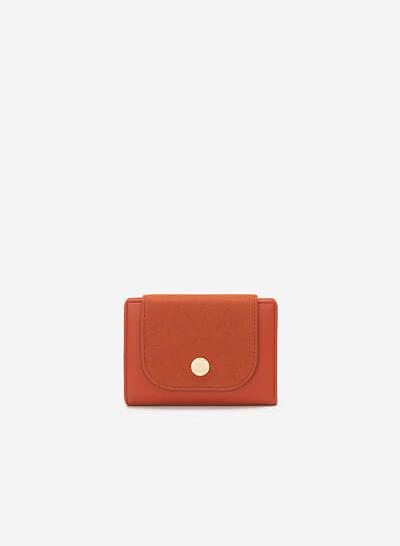 Ví Cầm Tay Phối Chất Liệu Nubuck - WAL 0182 - Màu Cam Đậm