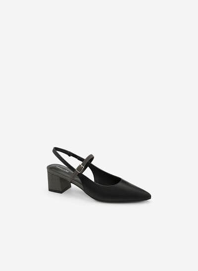 Giày Slingback Gót Trụ BMN 0334 - Màu Đen