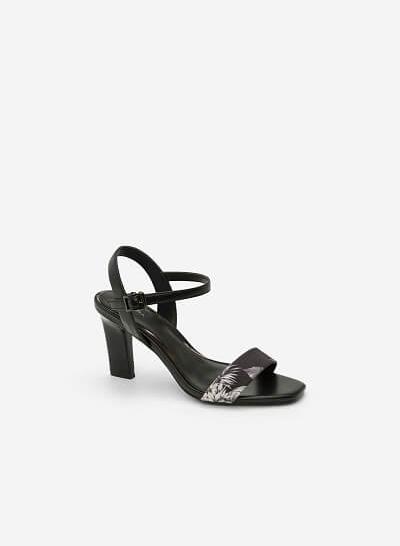 Giày Sandal Họa Tiết Nhiệt Đới - SDN 0631 - Màu Đen