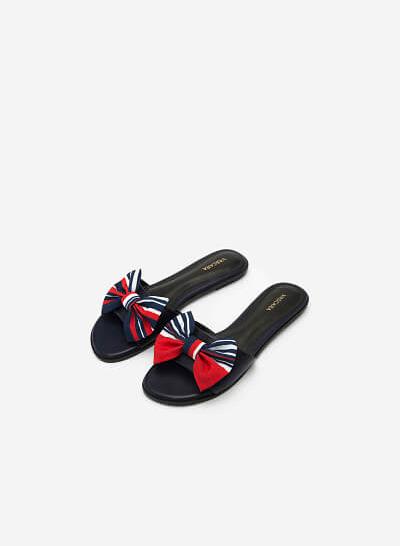 Dép Đế Bệt Đính Nơ - DXP 0133 - Màu Xanh Navy