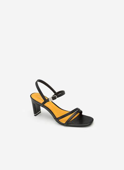 Giày Sandal Họa Tiết Vân Rắn - SDN 0632 - Màu Đen