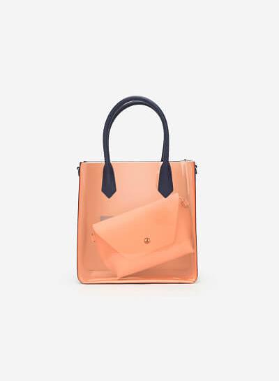 Túi Tote Màu Phối Trong Suốt - TOT 0055 - Màu Cam Nhạt