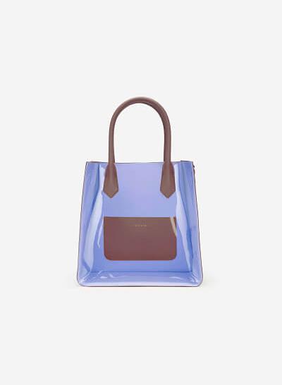 Túi Tote Màu Phối Trong Suốt - TOT 0055 - Màu Tím