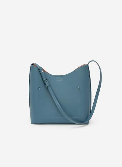 Túi Tote Viền Chỉ Nổi - TOT 0053 - Màu Xanh Dương