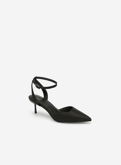 Giày Ankle Strap Satin - BMN 0359 - Màu Đen
