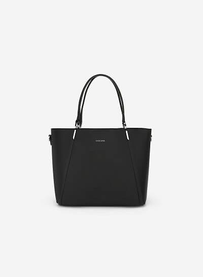 Túi Tote Nhấn Viền Hai Bên - TOT 0054 - Màu Đen