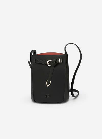Túi Đeo Chéo Phối Belt - SHO 0135 - Màu Đen