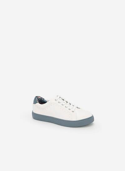 Giày Sneaker Họa Tiết Nhiệt Đới - SNK 0025 - Màu Xanh Da Trời