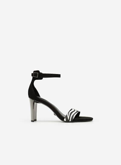 Giày Ankle Strap Phối Họa Tiết Ngựa Vằn - SDN 0643 - Màu Ngựa Vằn
