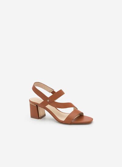 Giày Sandal Gót Vuông - SDN 0638 - Màu Nâu