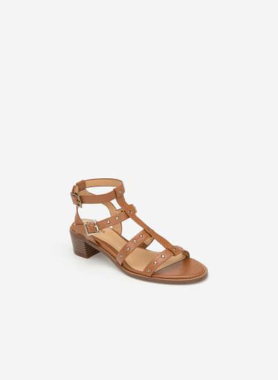 Giày Sandal Gladiators Phối Đinh Tán - SDN 0640 - Màu Nâu