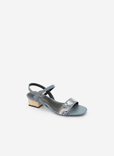Giày Sandal Họa Tiết Nhiệt Đới - SDN 0633 - Màu Xanh Da Trời