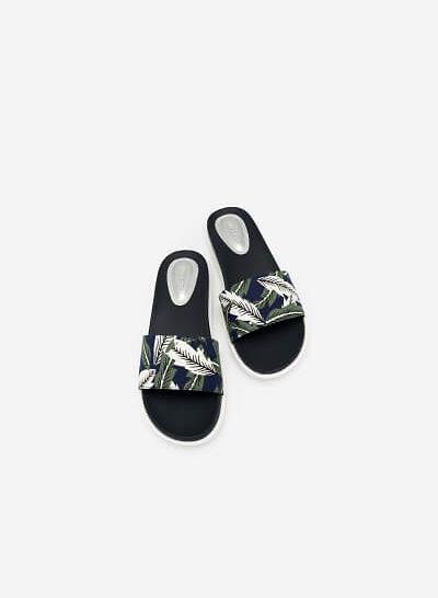 Dép Quai Ngang Họa Tiết Nhiệt Đới - DXP 0138 -Màu Xanh Navy