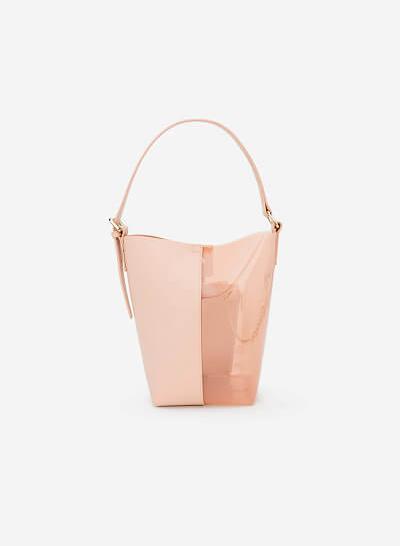 Bucket Bag Phối Trong Suốt - TOT 0052 - Màu Hồng Nhạt