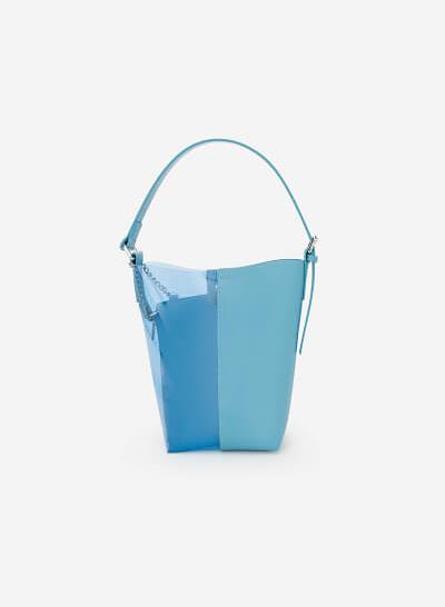 Bucket Bag Phối Trong Suốt - TOT 0052 - Màu Xanh Da Trời