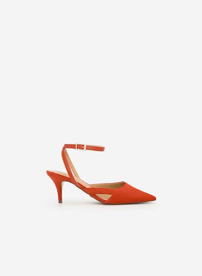 Giày Slingback Gót Nhọn - BMN 0341 - Màu Cam Đậm