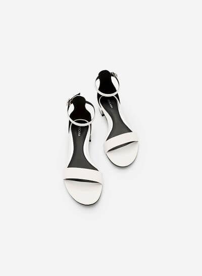 Giày Sandal Phối Gót Metallic - SDK 0296 - Màu Trắng - VASCARA