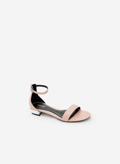 Giày Sandal Phối Gót Metallic - SDK 0296 - Màu Hồng