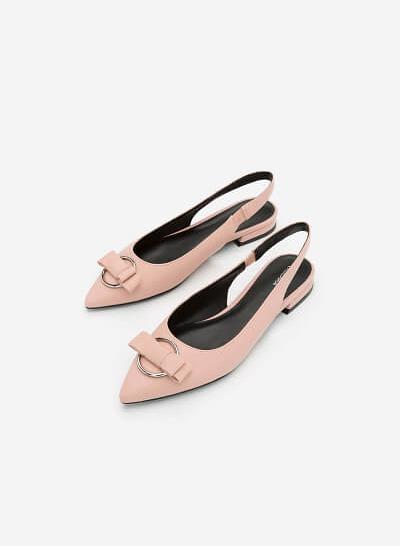 Giày Slingback Đính Nơ - BMN 0345 - Màu Hồng