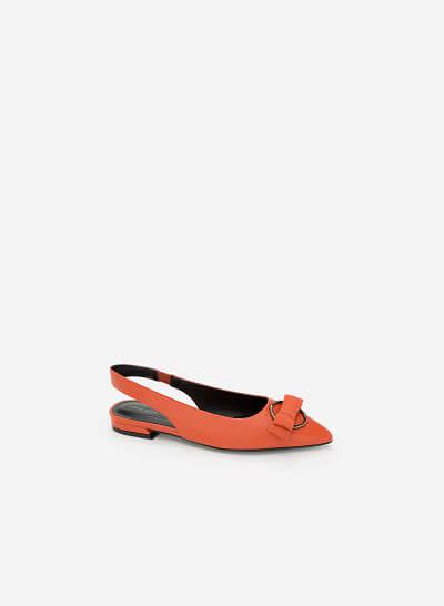Giày Slingback Đính Nơ - BMN 0345 - Màu Cam Đậm