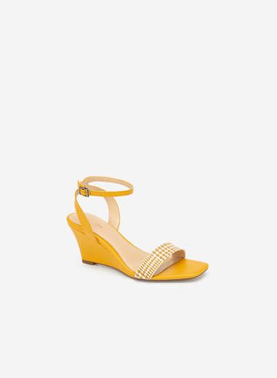 Giày Đế Xuồng Quai Họa Tiết Glen Plaid - SDX 0413 - Màu Vàng