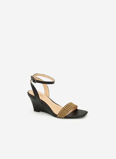Giày Đế Xuồng Quai Họa Tiết Glen Plaid - SDX 0413 - Màu Đen