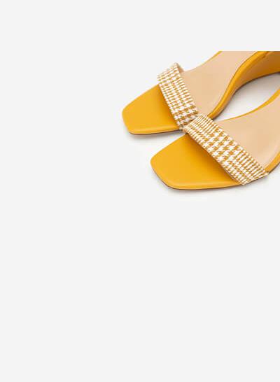 Giày Đế Xuồng Quai Họa Tiết Glen Plaid - SDX 0413 - Màu Vàng - VASCARA