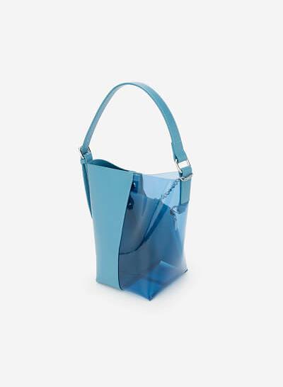 Bucket Bag Phối Trong Suốt - TOT 0052 - Màu Xanh Da Trời - VASCARA