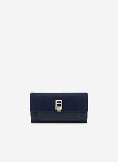 Ví Dự Tiệc Phối Nhung - CLU 0064 - Màu Xanh Navy