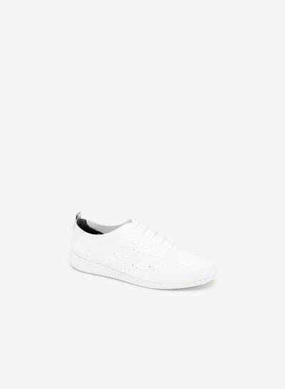 Giày Sneaker Vải Đan Sợi Knit - SNK 0028 - Màu Trắng