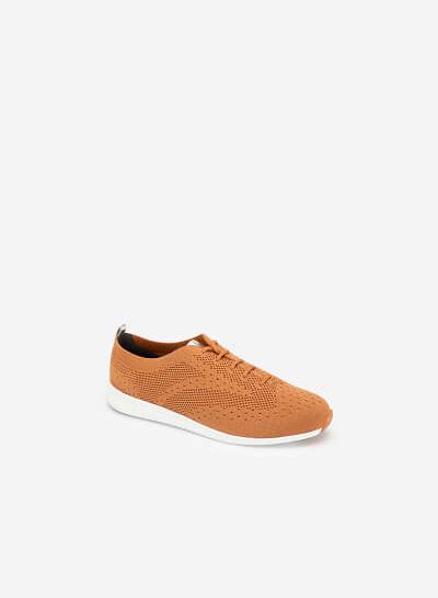 Giày Sneaker Vải Đan Sợi Knit - SNK 0028 - Màu Cam Đậm