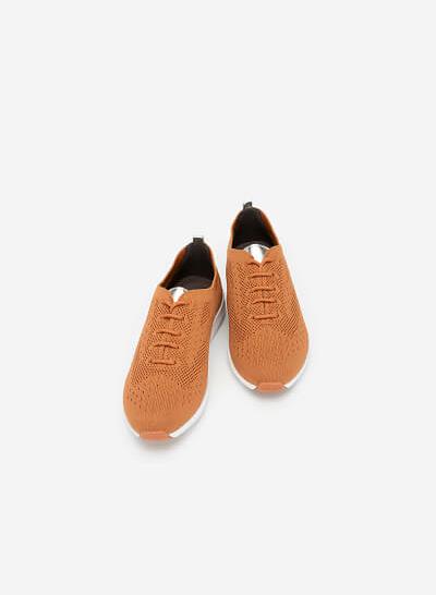 Giày Sneaker Vải Đan Sợi Knit - SNK 0028 - Màu Cam Đậm - VASCARA
