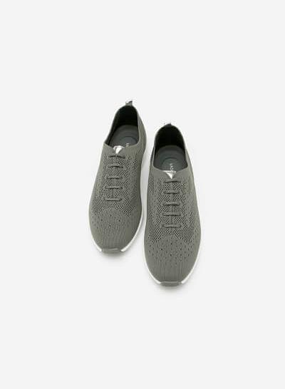 Giày Sneaker Vải Đan Sợi Knit - SNK 0028 - Màu Xanh Rêu - VASCARA